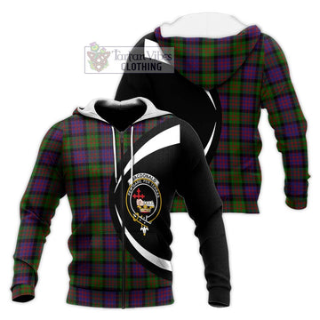 MacDonald (McDonald) Tartan Knitted Hoodie with Family Crest Circle Style