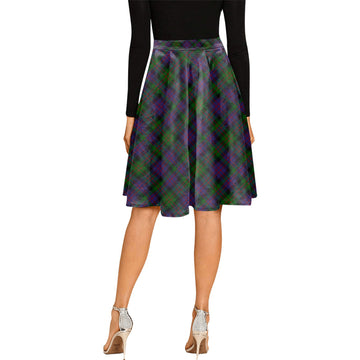 MacDonald (McDonald) Tartan Melete Pleated Midi Skirt Cross Style