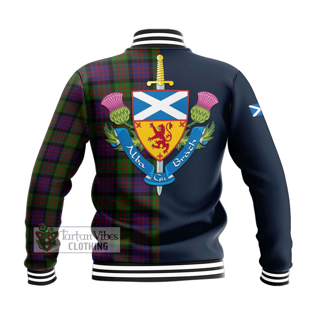 Tartan Vibes Clothing MacDonald Tartan Baseball Jacket with Scottish Lion Royal Arm Half Style