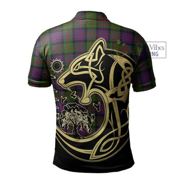 MacDonald (McDonald) Tartan Polo Shirt with Family Crest Celtic Wolf Style