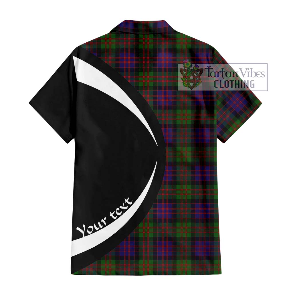 MacDonald (McDonald) Tartan Short Sleeve Button Up with Family Crest Circle Style - Tartan Vibes Clothing