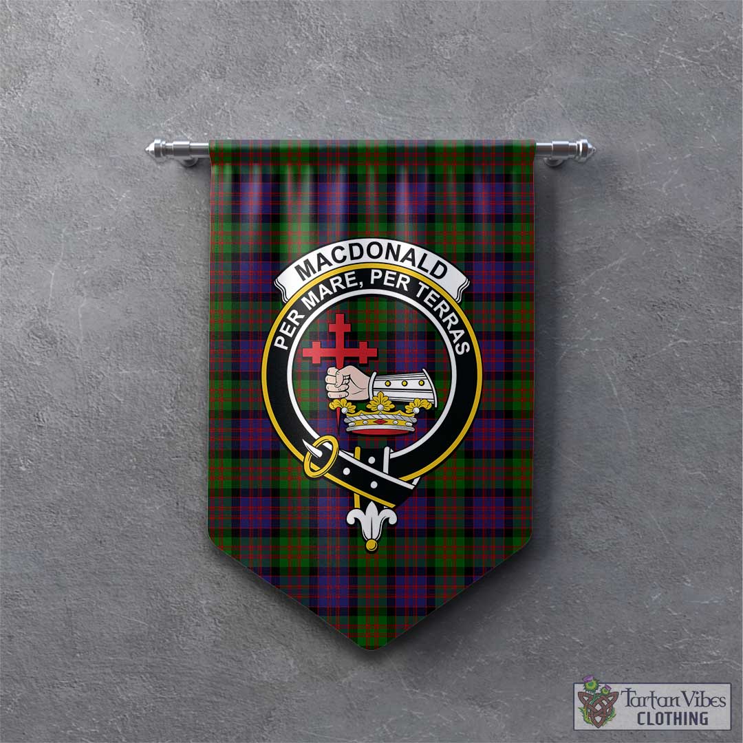 Tartan Vibes Clothing MacDonald Tartan Gonfalon, Tartan Banner with Family Crest