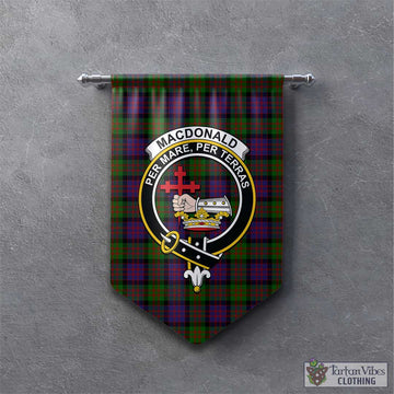 MacDonald (McDonald) Tartan Gonfalon, Tartan Banner with Family Crest