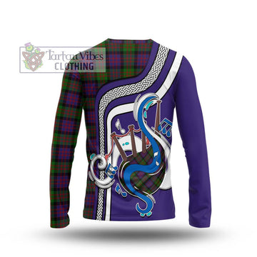 MacDonald (McDonald) Tartan Long Sleeve T-Shirt with Epic Bagpipe Style