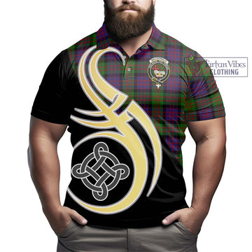 MacDonald (McDonald) Tartan Polo Shirt with Family Crest and Celtic Symbol Style