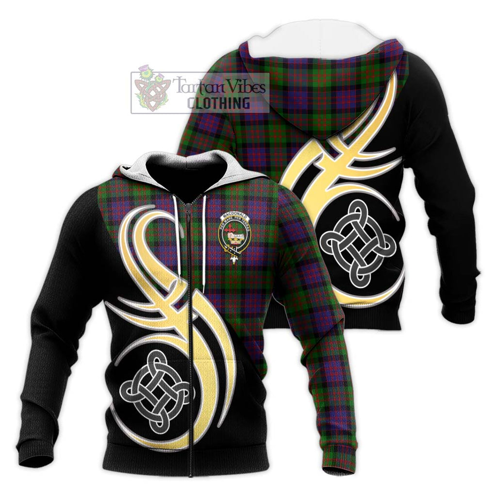 MacDonald (McDonald) Tartan Knitted Hoodie with Family Crest and Celtic Symbol Style Unisex Knitted Zip Hoodie - Tartan Vibes Clothing