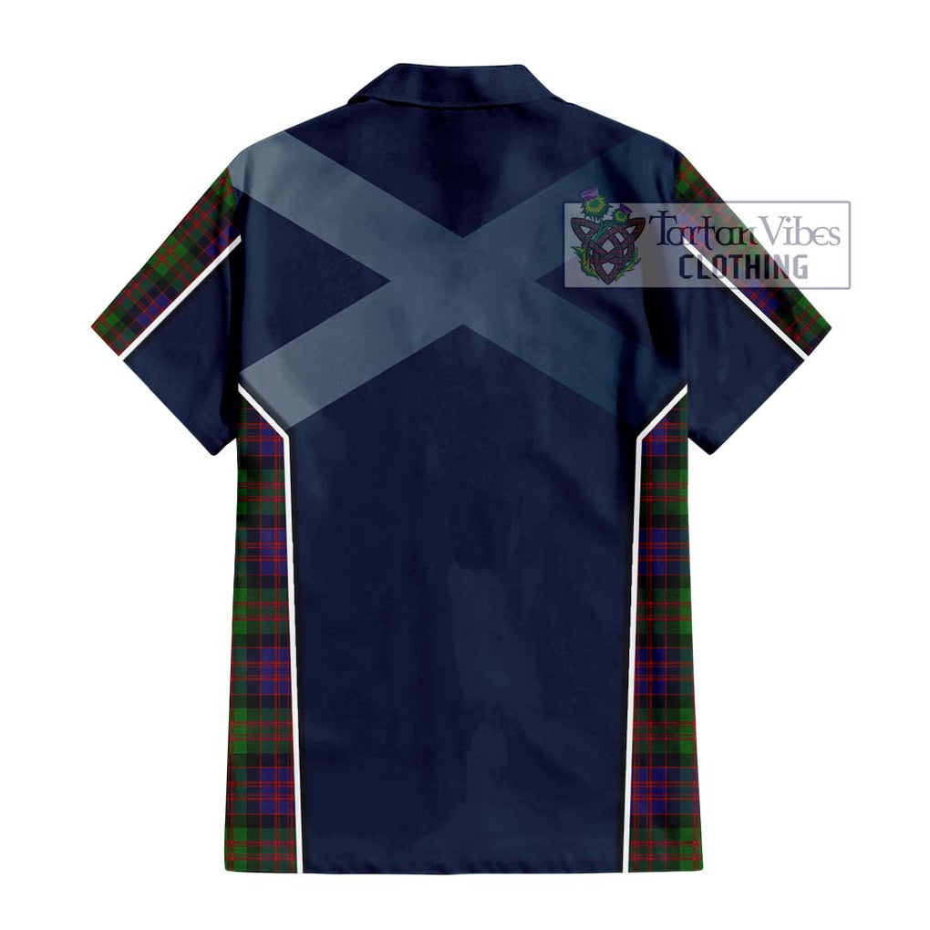 MacDonald (McDonald) Tartan Short Sleeve Button Shirt with Family Crest and Lion Rampant Vibes Sport Style - Tartan Vibes Clothing