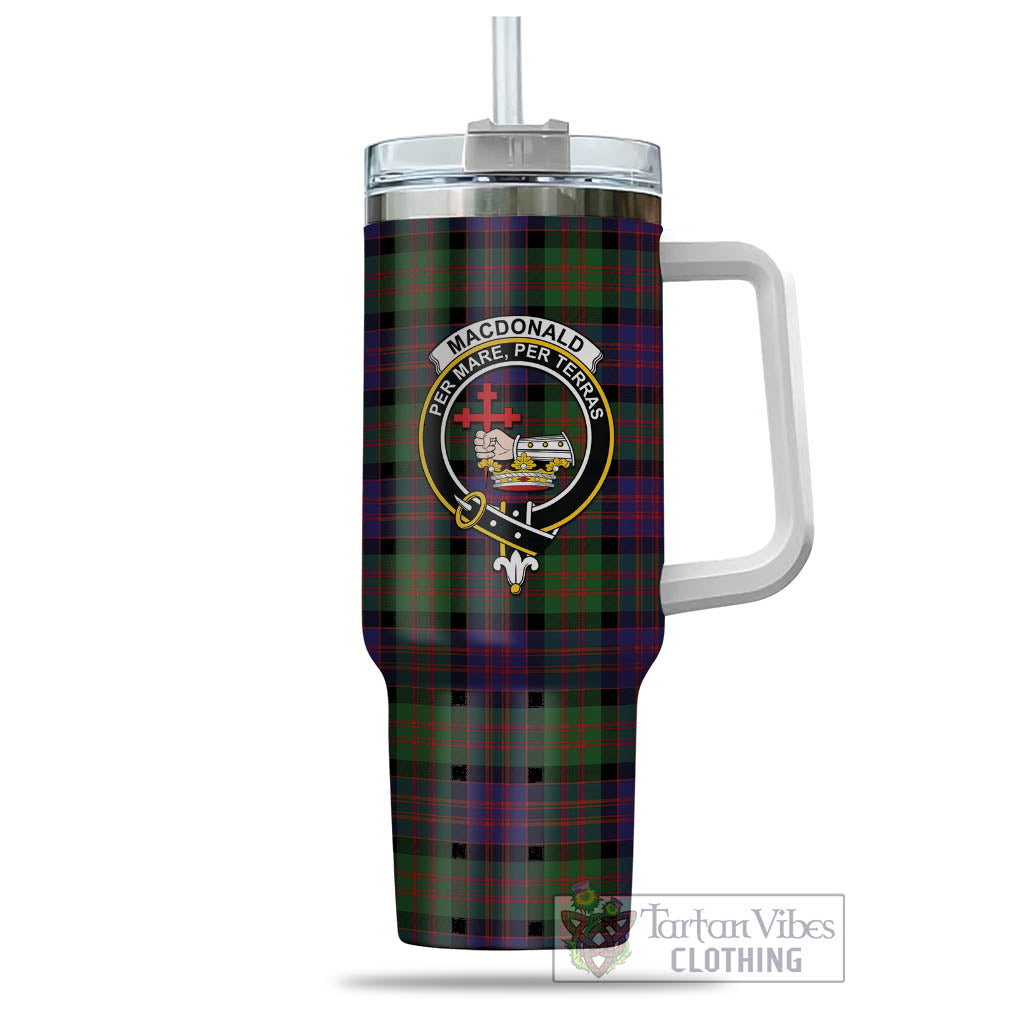 Tartan Vibes Clothing MacDonald Tartan and Family Crest Tumbler with Handle