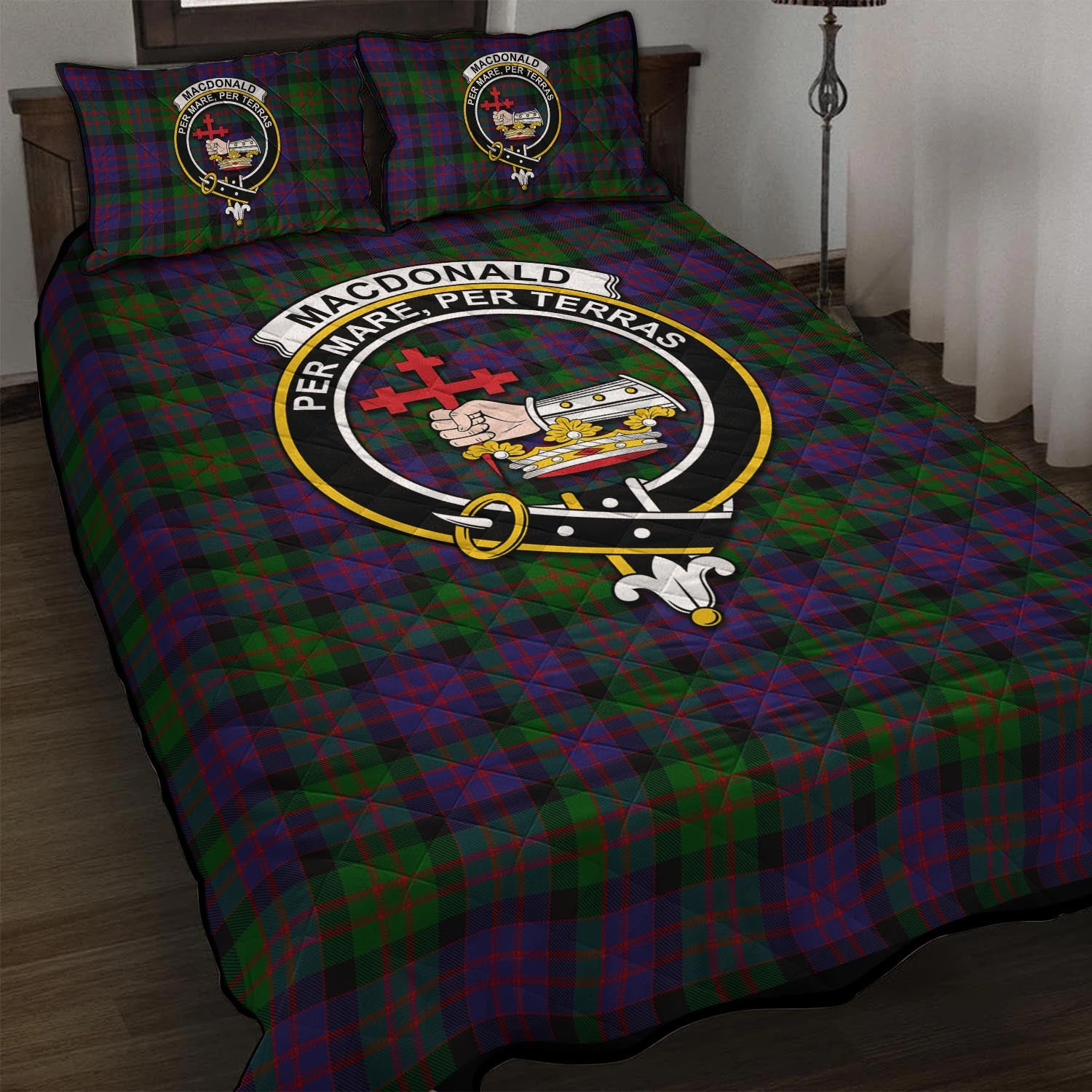 MacDonald (McDonald) Tartan Quilt Bed Set with Family Crest - Tartan Vibes Clothing