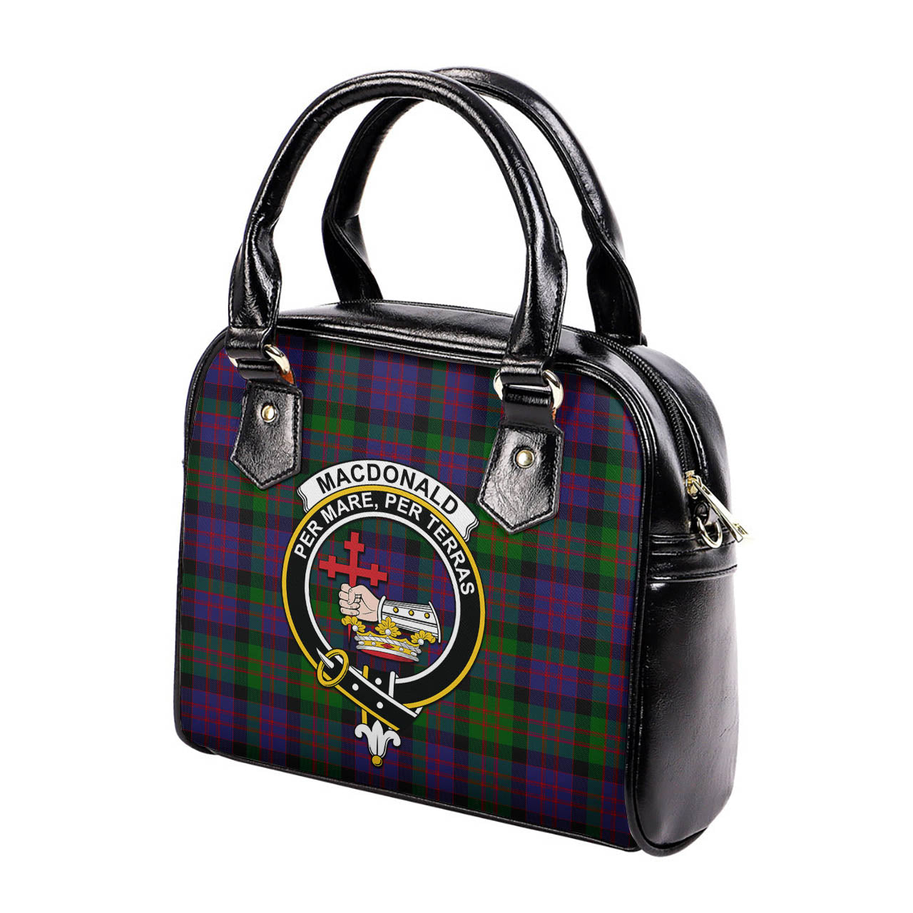 MacDonald Tartan Shoulder Handbags with Family Crest - Tartanvibesclothing