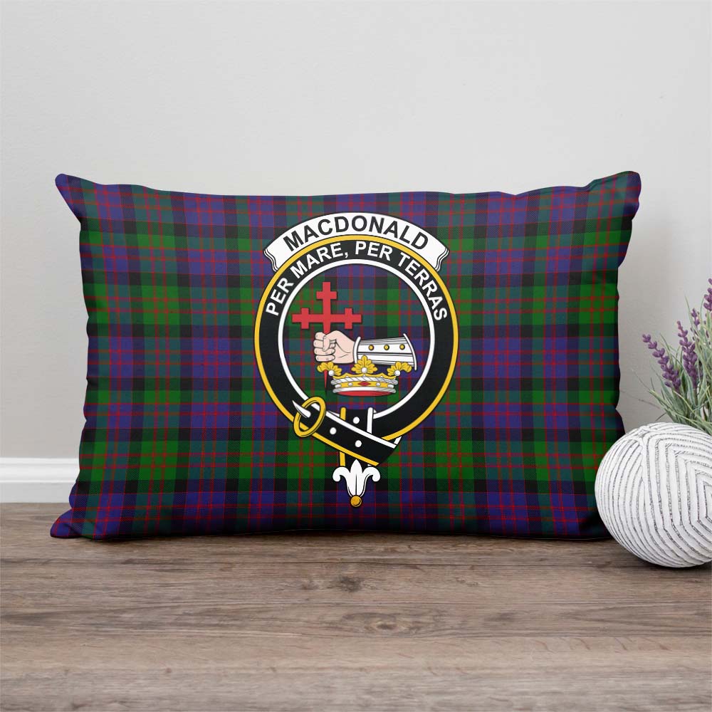 MacDonald Tartan Pillow Cover with Family Crest Rectangle Pillow Cover - Tartanvibesclothing