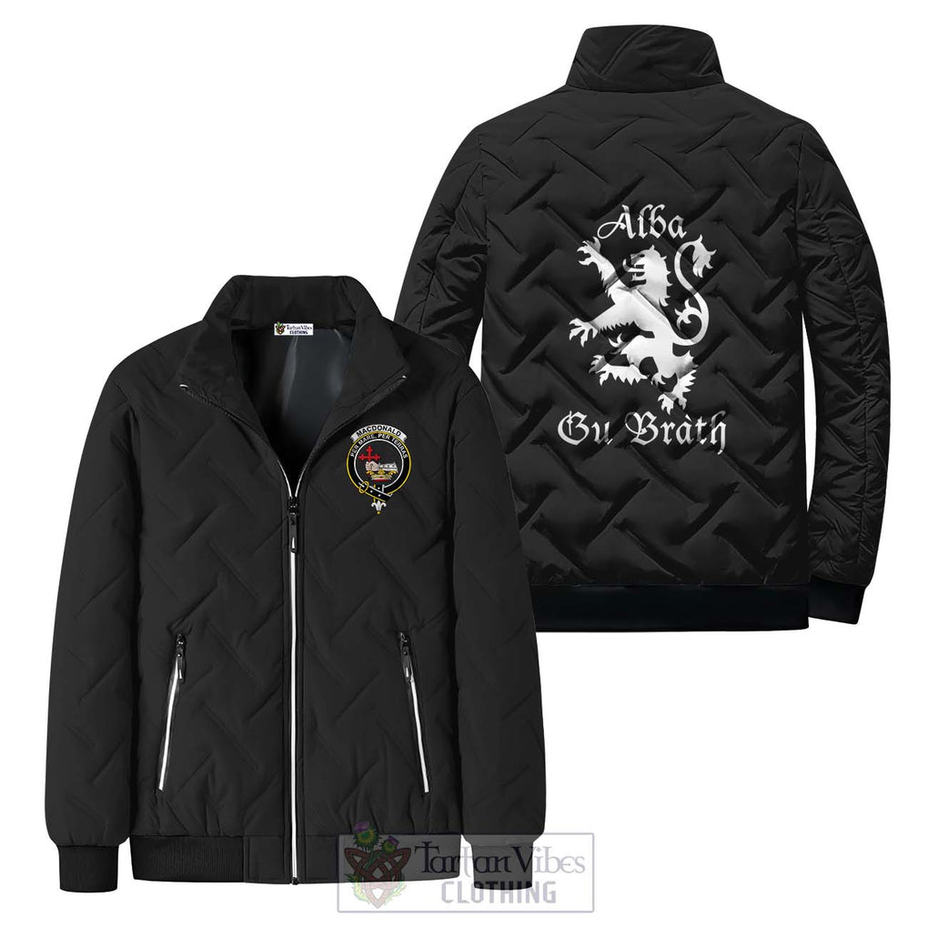 MacDonald (McDonald) Family Crest Padded Cotton Jacket Lion Rampant Alba Gu Brath Style Black Unisex - 2D-tartanvibesclothing