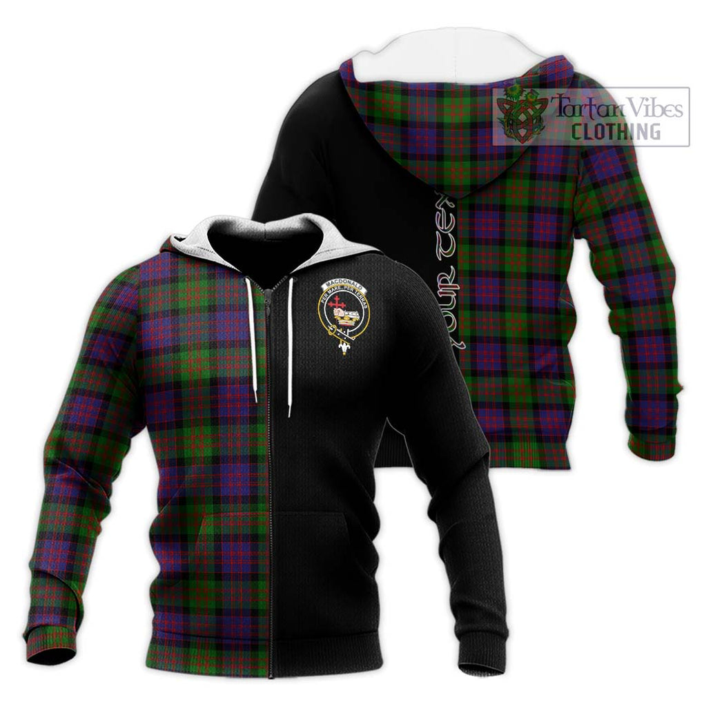 MacDonald (McDonald) Tartan Knitted Hoodie with Family Crest and Half Of Me Style Unisex Knitted Zip Hoodie - Tartanvibesclothing Shop