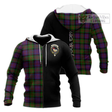 MacDonald (McDonald) Tartan Knitted Hoodie with Family Crest and Half Of Me Style