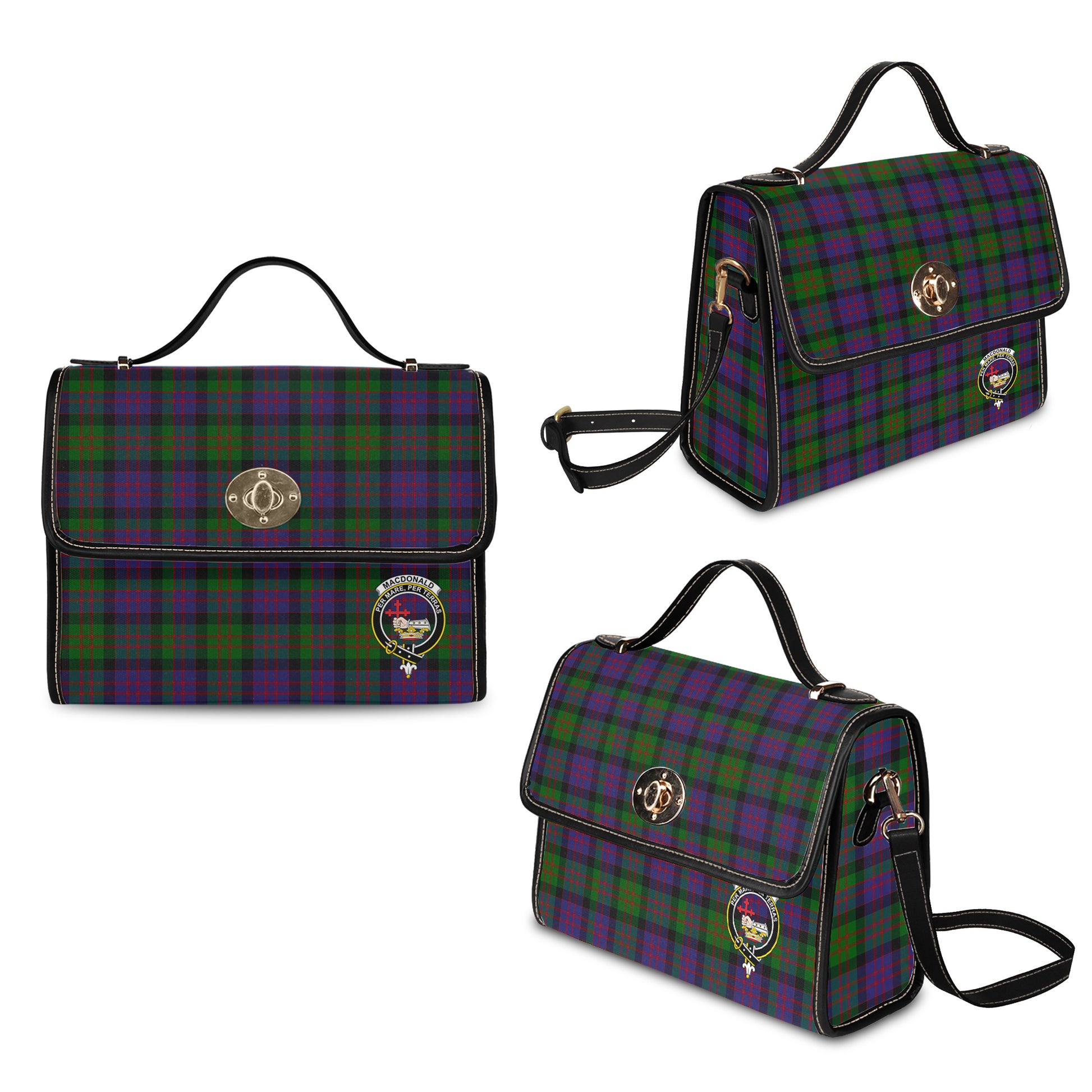 macdonald-tartan-leather-strap-waterproof-canvas-bag-with-family-crest