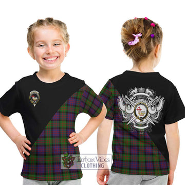 MacDonald (McDonald) Tartan Kid T-Shirt with Family Crest and Military Logo Style