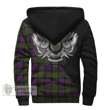 MacDonald (McDonald) Tartan Sherpa Hoodie with Family Crest and Military Logo Style - Tartan Vibes Clothing