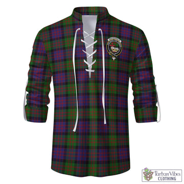 MacDonald (McDonald) Tartan Men's Scottish Traditional Jacobite Ghillie Kilt Shirt with Family Crest