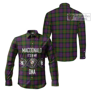 MacDonald (McDonald) Tartan Long Sleeve Button Shirt with Family Crest DNA In Me Style Men's Shirt - Tartan Vibes Clothing