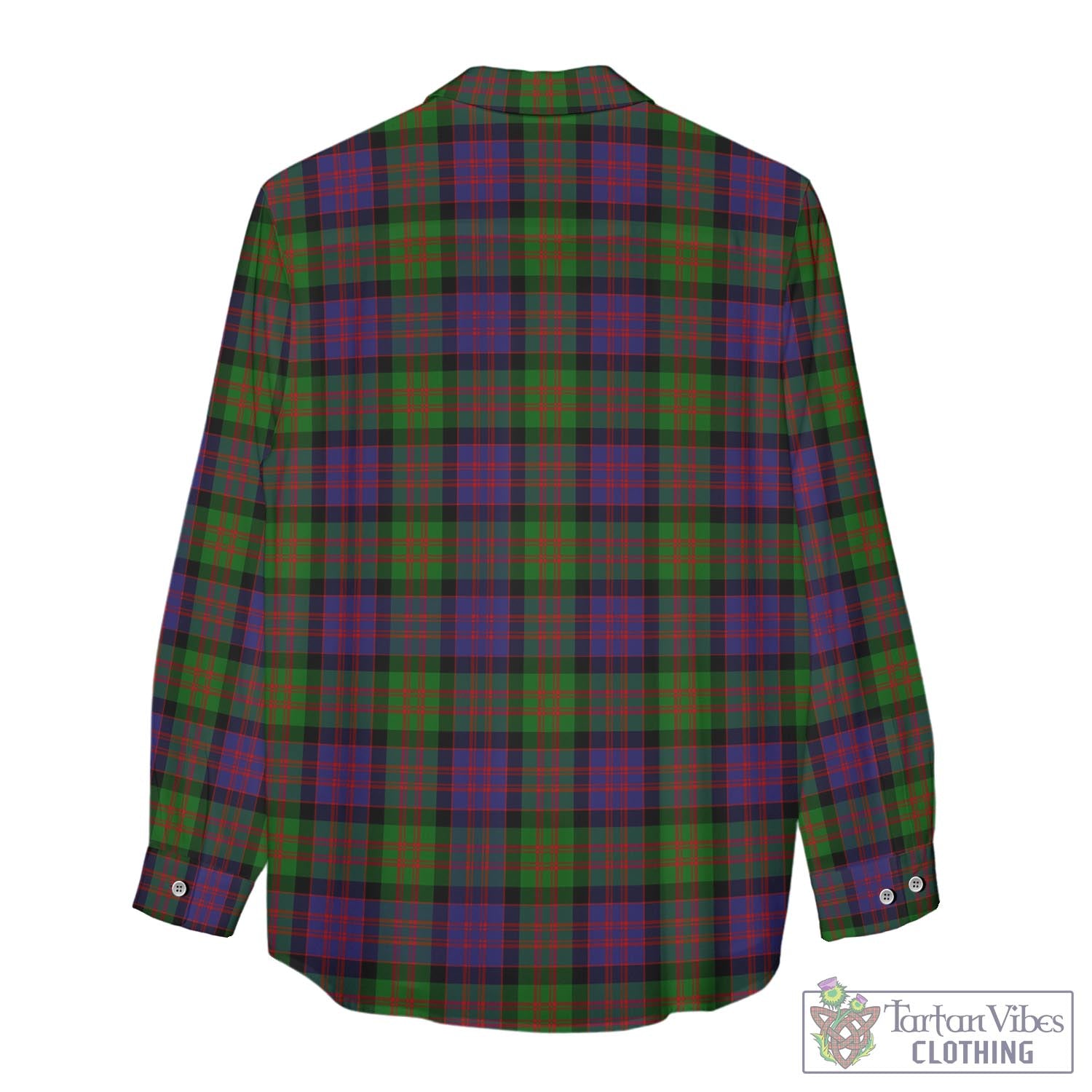 Tartan Vibes Clothing MacDonald Tartan Womens Casual Shirt with Family Crest