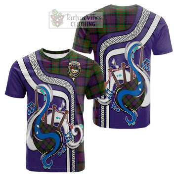 MacDonald (McDonald) Tartan Cotton T-shirt with Epic Bagpipe Style