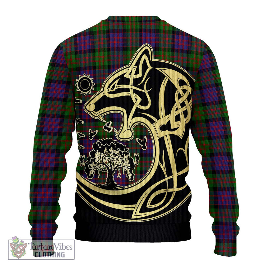 MacDonald (McDonald) Tartan Knitted Sweater with Family Crest Celtic Wolf Style - Tartan Vibes Clothing