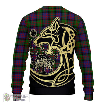 MacDonald (McDonald) Tartan Ugly Sweater with Family Crest Celtic Wolf Style