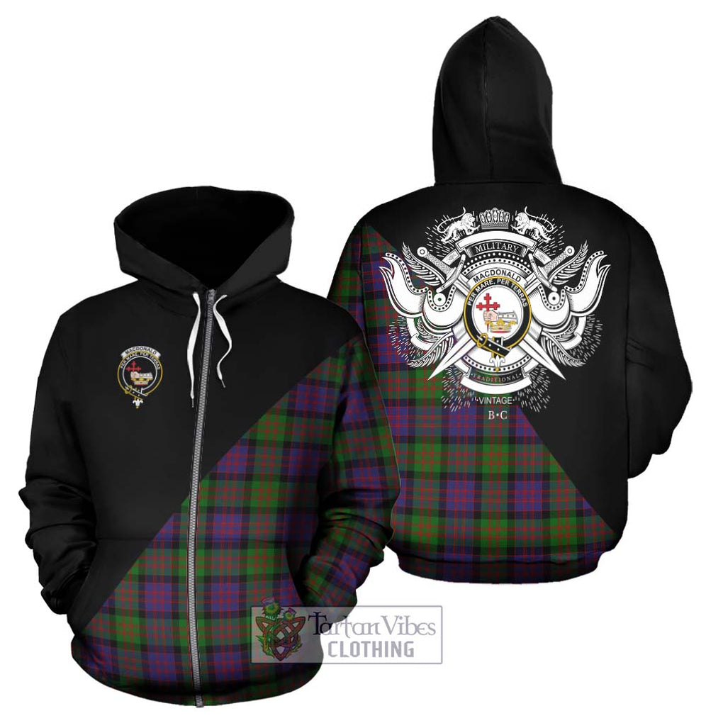 MacDonald (McDonald) Tartan Hoodie with Family Crest and Military Logo Style - Tartanvibesclothing Shop