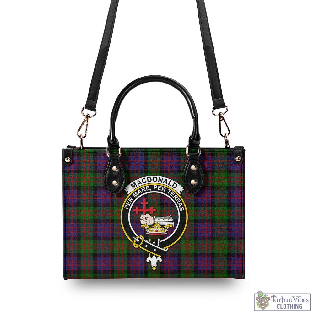 Tartan Vibes Clothing MacDonald Tartan Luxury Leather Handbags with Family Crest