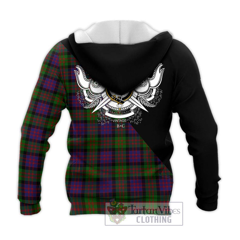 MacDonald (McDonald) Tartan Knitted Hoodie with Family Crest and Military Logo Style - Tartanvibesclothing Shop