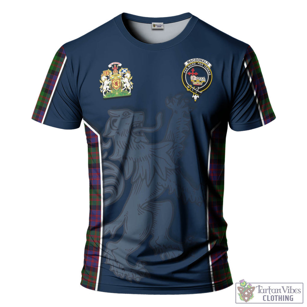 Tartan Vibes Clothing MacDonald Tartan T-Shirt with Family Crest and Lion Rampant Vibes Sport Style