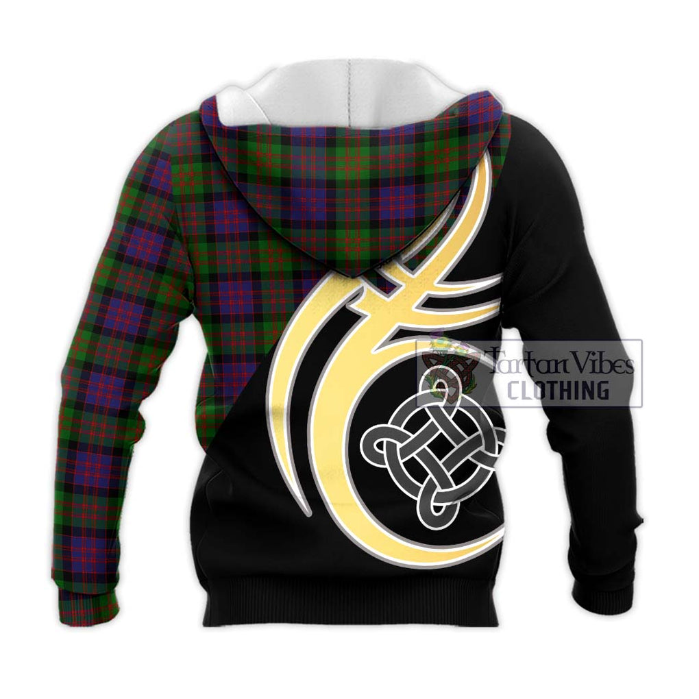 MacDonald (McDonald) Tartan Knitted Hoodie with Family Crest and Celtic Symbol Style - Tartan Vibes Clothing