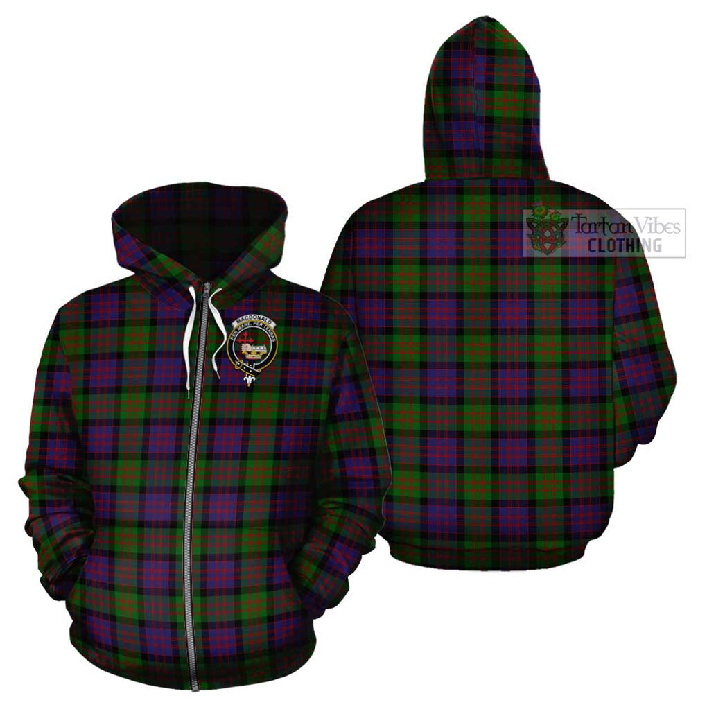 MacDonald (McDonald) Tartan Cotton Hoodie with Family Crest Zip Hoodie - Tartan Vibes Clothing