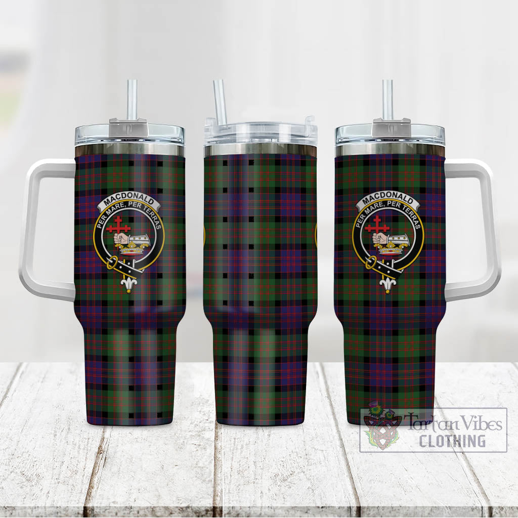 Tartan Vibes Clothing MacDonald Tartan and Family Crest Tumbler with Handle