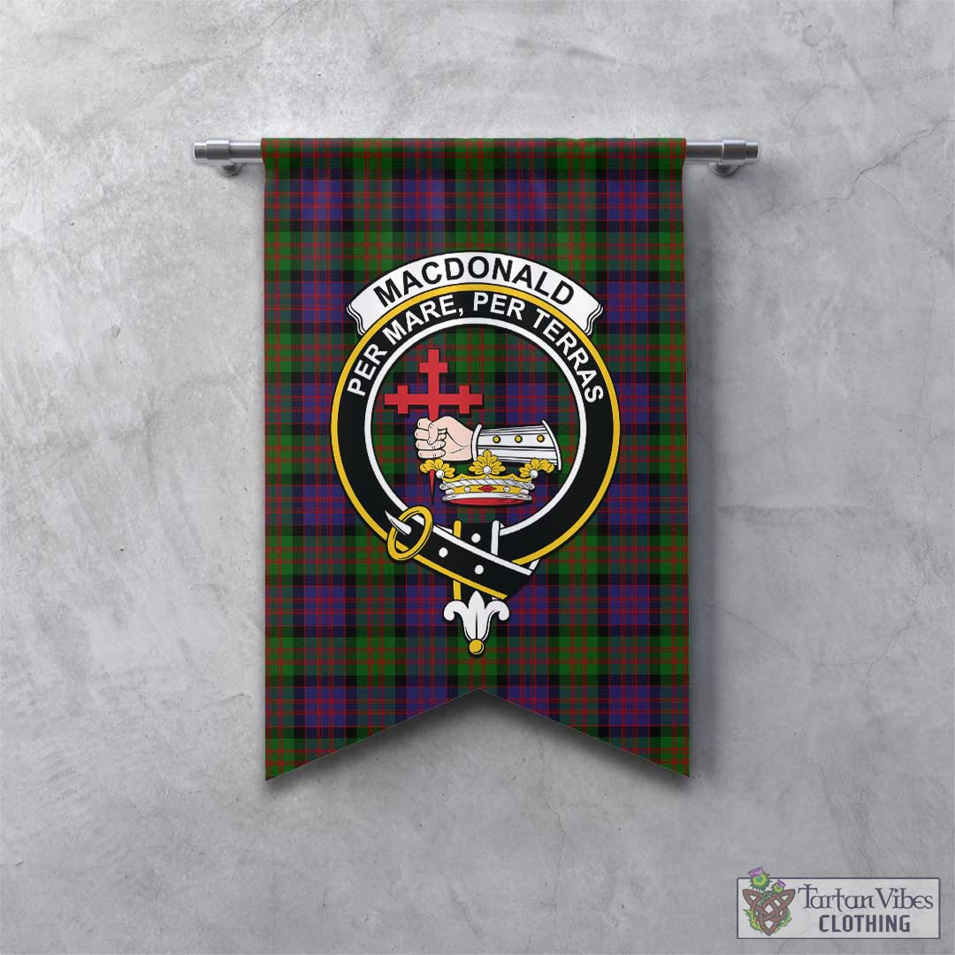 Tartan Vibes Clothing MacDonald Tartan Gonfalon, Tartan Banner with Family Crest