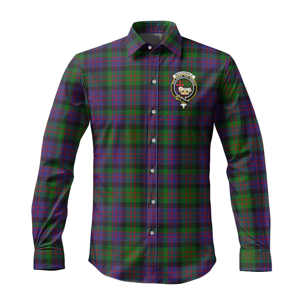 MacDonald (McDonald) Tartan Long Sleeve Button Up Shirt with Family Crest Men's Shirt - Tartan Vibes Clothing