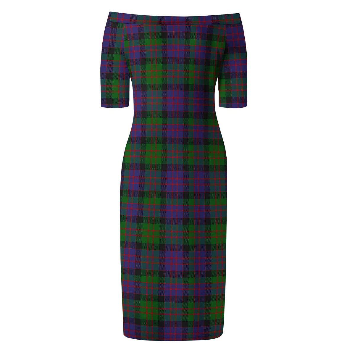 MacDonald (McDonald) Tartan Off Shoulder Lady Dress - Tartan Vibes Clothing