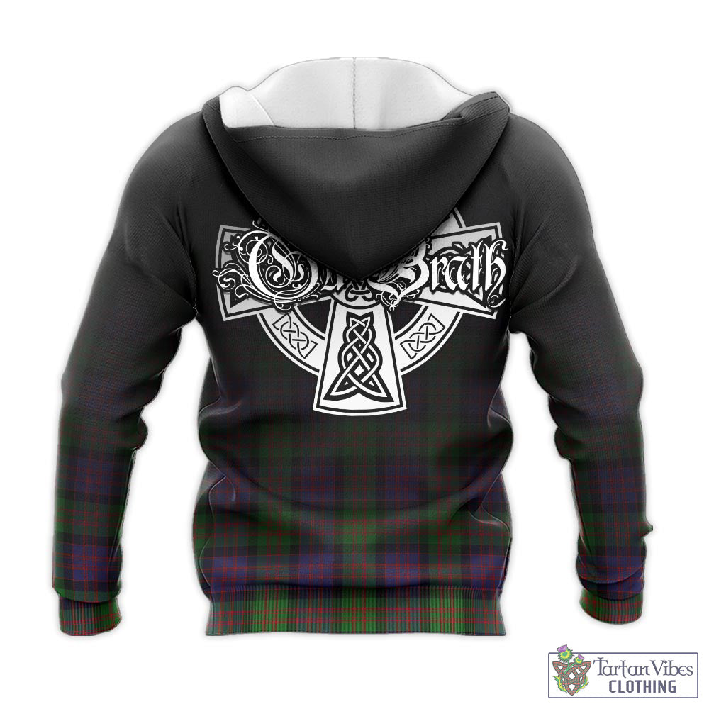 Tartan Vibes Clothing MacDonald Tartan Knitted Hoodie Featuring Alba Gu Brath Family Crest Celtic Inspired