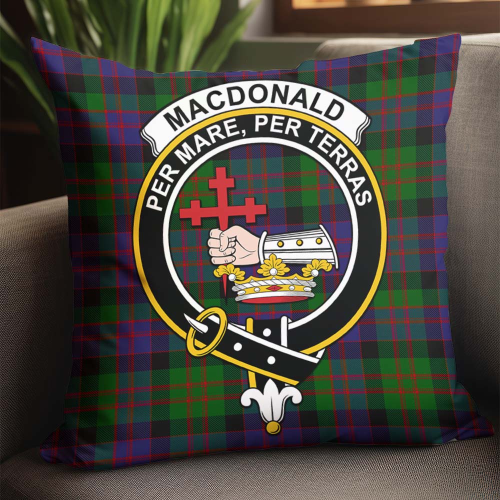 MacDonald Tartan Pillow Cover with Family Crest - Tartanvibesclothing