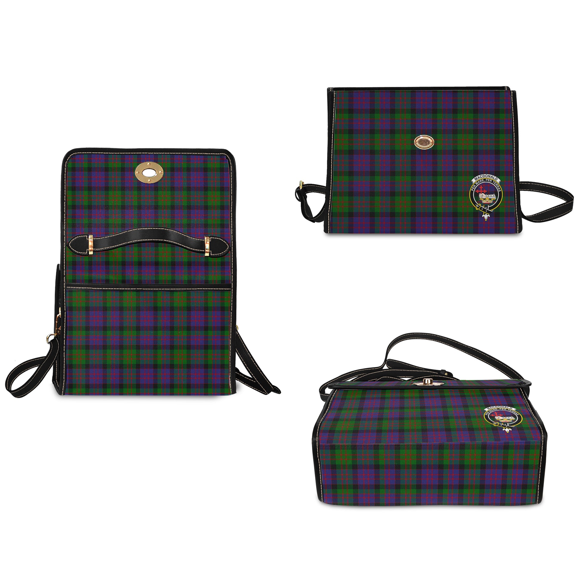 macdonald-tartan-leather-strap-waterproof-canvas-bag-with-family-crest