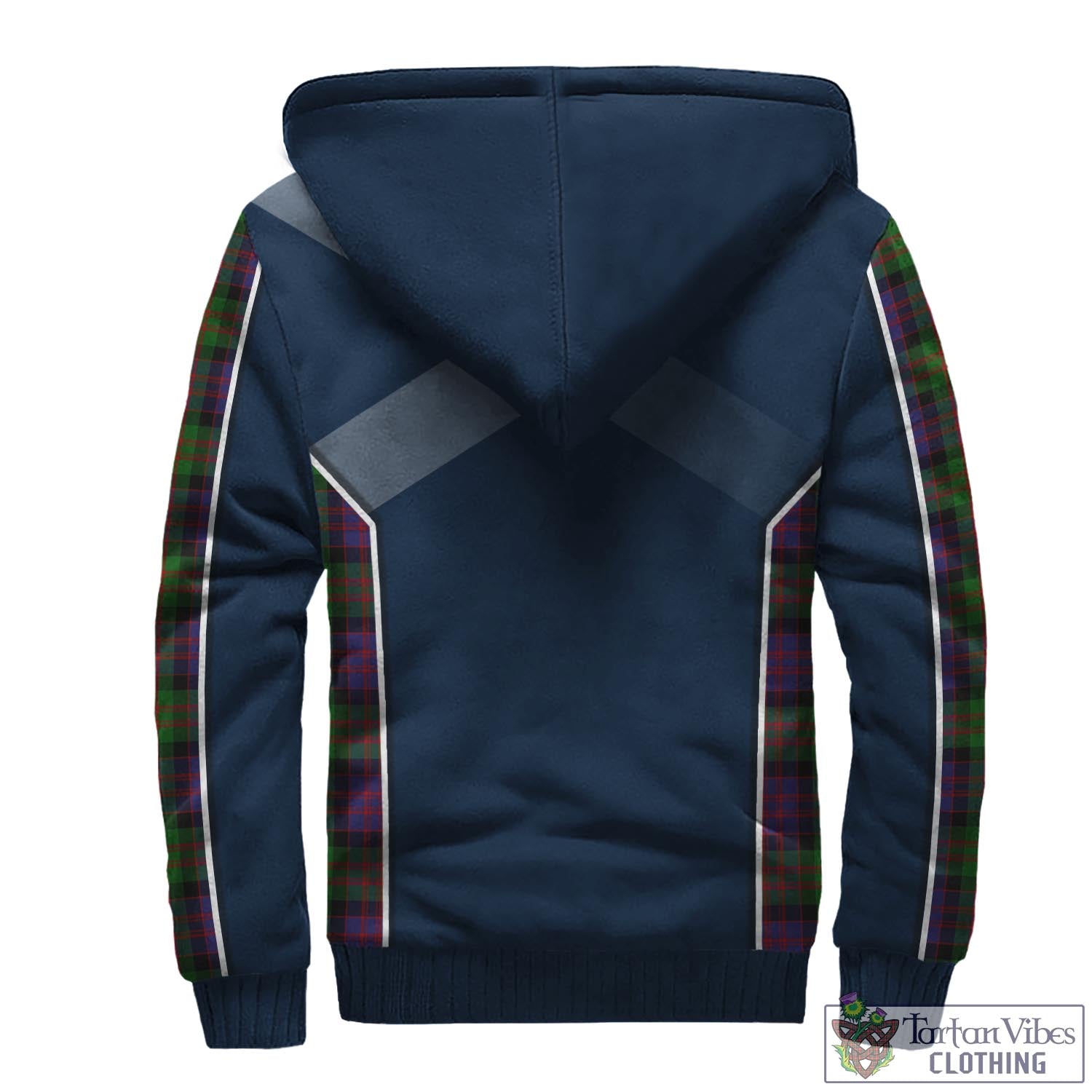 Tartan Vibes Clothing MacDonald Tartan Sherpa Hoodie with Family Crest and Scottish Thistle Vibes Sport Style