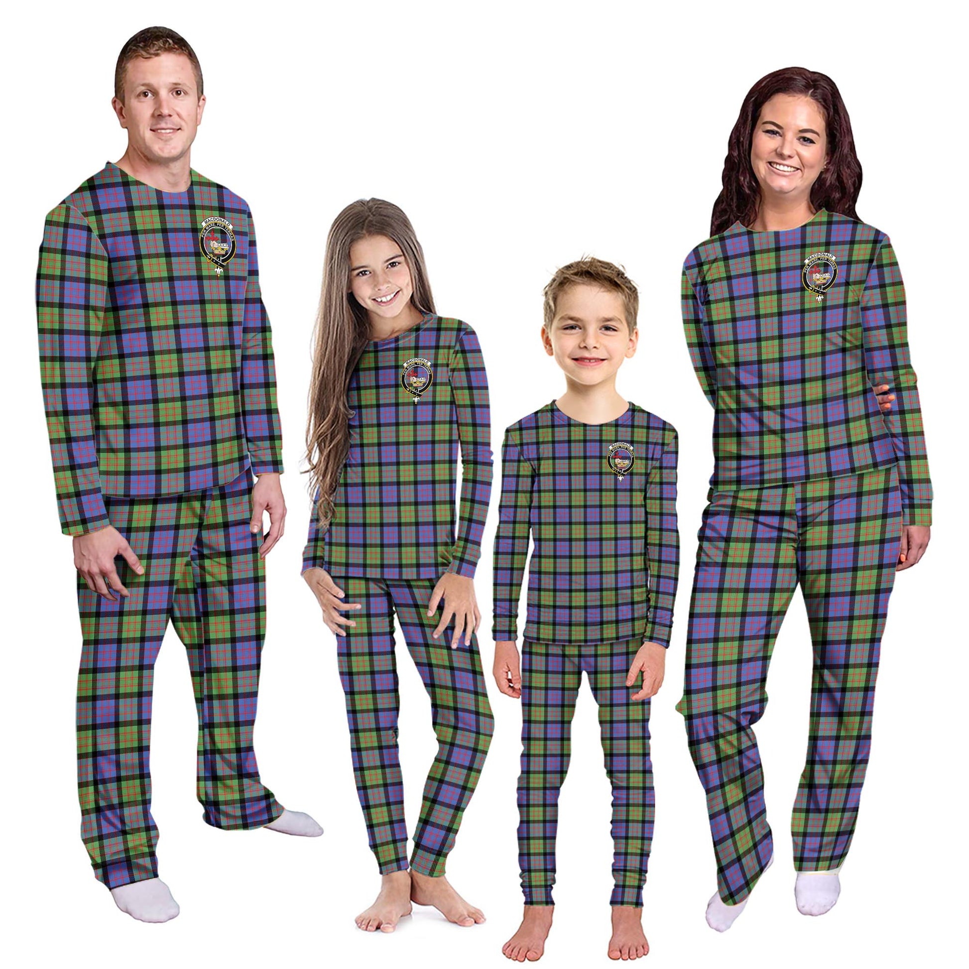 MacDonald Ancient Tartan Pajamas Family Set with Family Crest - Tartanvibesclothing