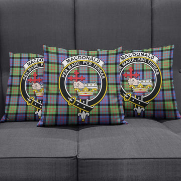 MacDonald Ancient Tartan Pillow Cover with Family Crest