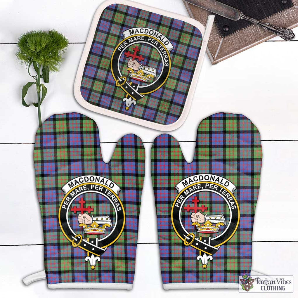 MacDonald Ancient Tartan Combo Oven Mitt & Pot-Holder with Family Crest Combo 1 Oven Mitt & 1 Pot-Holder White - Tartan Vibes Clothing