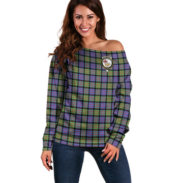 MacDonald Ancient Tartan Off Shoulder Women Sweater with Family Crest