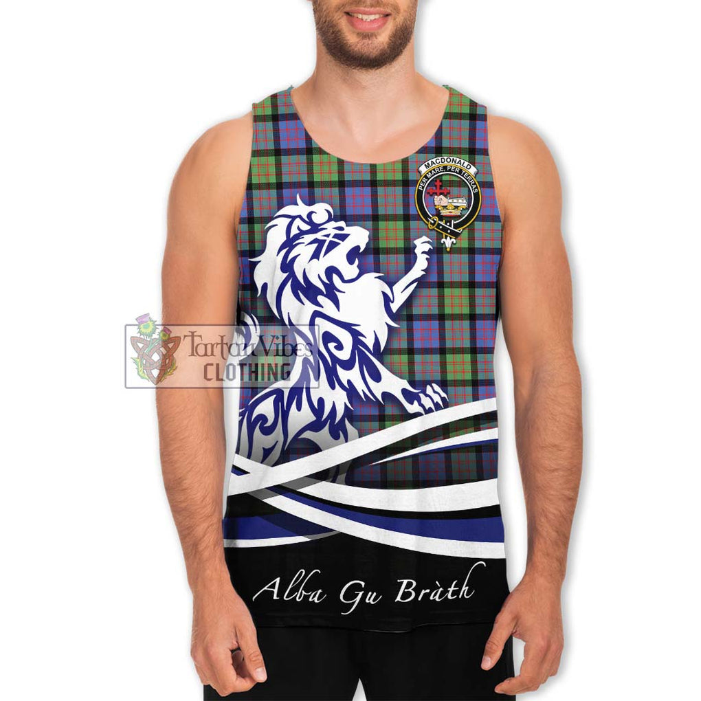 MacDonald Ancient Tartan Men's Tank Top with Alba Gu Brath Regal Lion Emblem Men - Tartanvibesclothing Shop