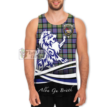 MacDonald Ancient Tartan Men's Tank Top with Alba Gu Brath Regal Lion Emblem