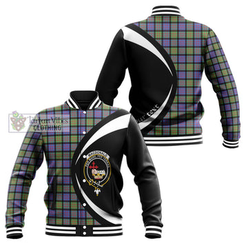 MacDonald Ancient Tartan Baseball Jacket with Family Crest Circle Style