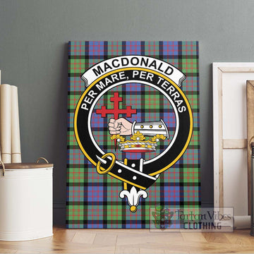 MacDonald Ancient Tartan Canvas Print Wall Art with Family Crest