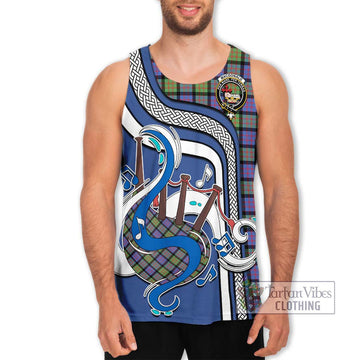 MacDonald Ancient Tartan Men's Tank Top with Epic Bagpipe Style